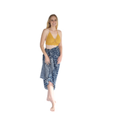 Summer crochet halter bikini top-mustard