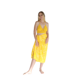 Summer crochet halter bikini top-yellow