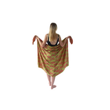 Noosa Sarongs Moffatt Beach Cotton Sarong holding sarong back view