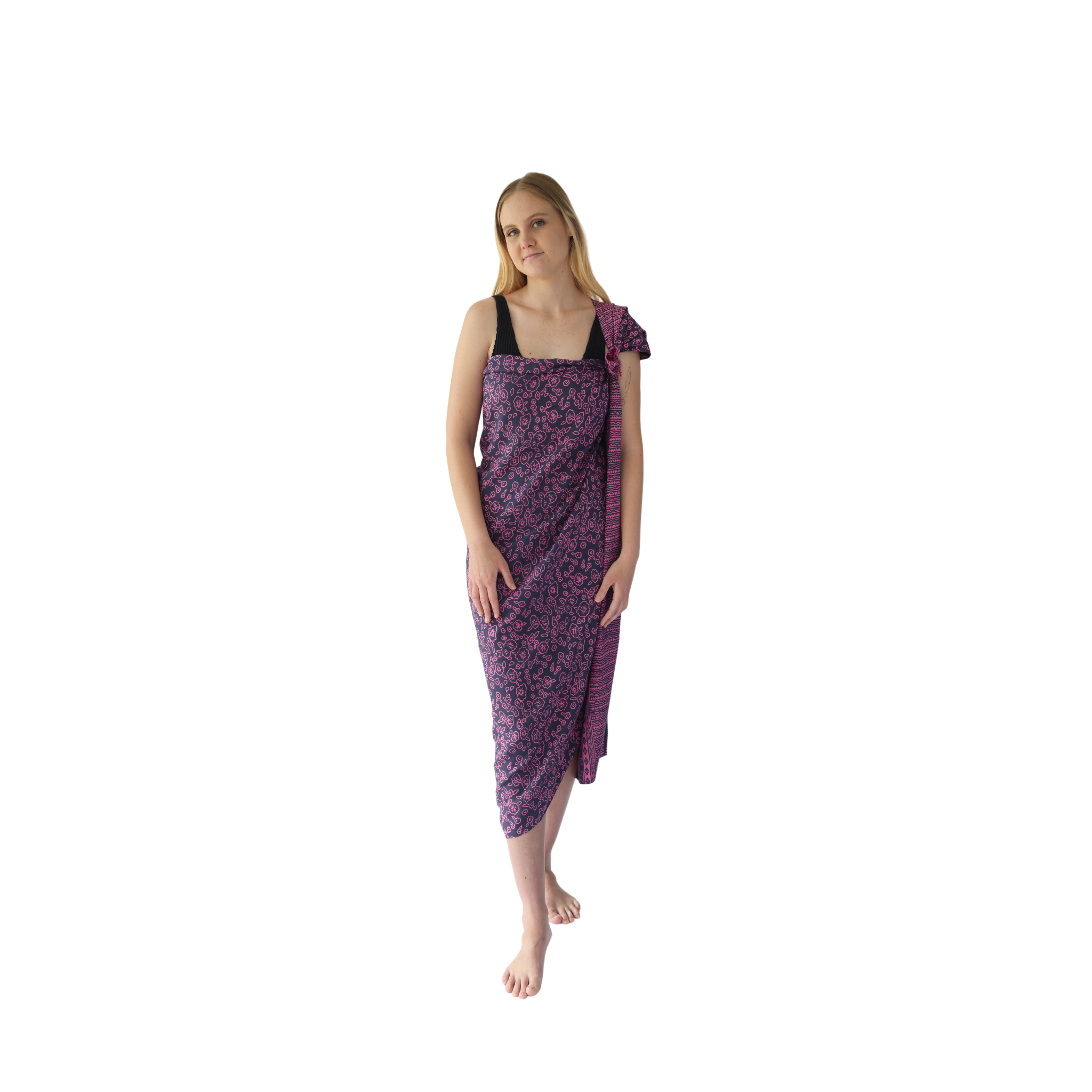 Noosa Sarongs Musgrave Island Beach Cotton Sarong shoulder tie dress front view