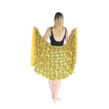 Noosa Sarongs Ningaloo Turtle Cotton Sarong holding sarong back view