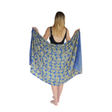 Noosa Sarongs Lady Elliot Turtle Cotton Sarong holding sarong back view