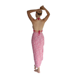 Summer crochet halter bikini top-dark pink