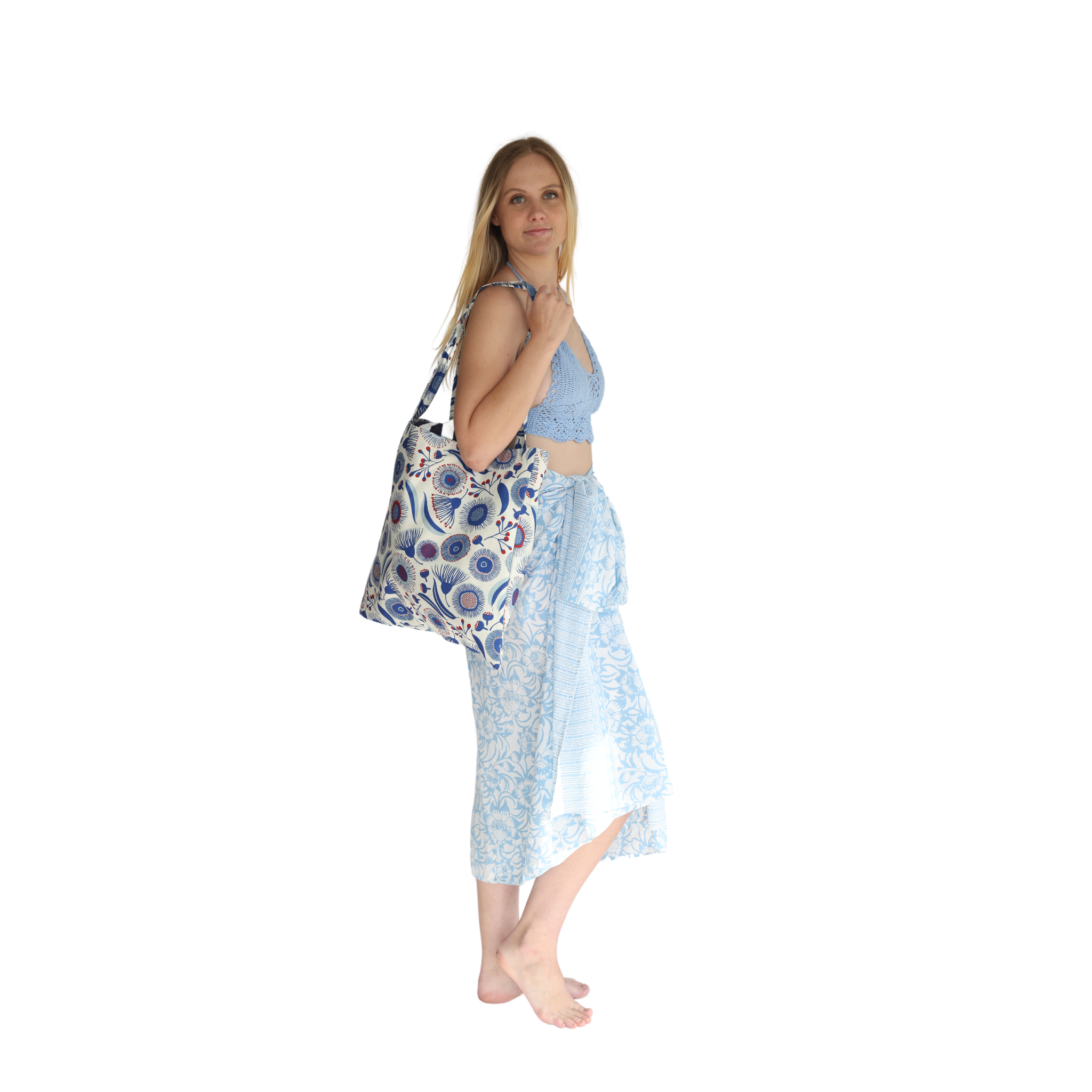 Noosa Sarongs Wildflower design tote bags